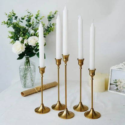Vintage Gold metal candle holder set – view 15