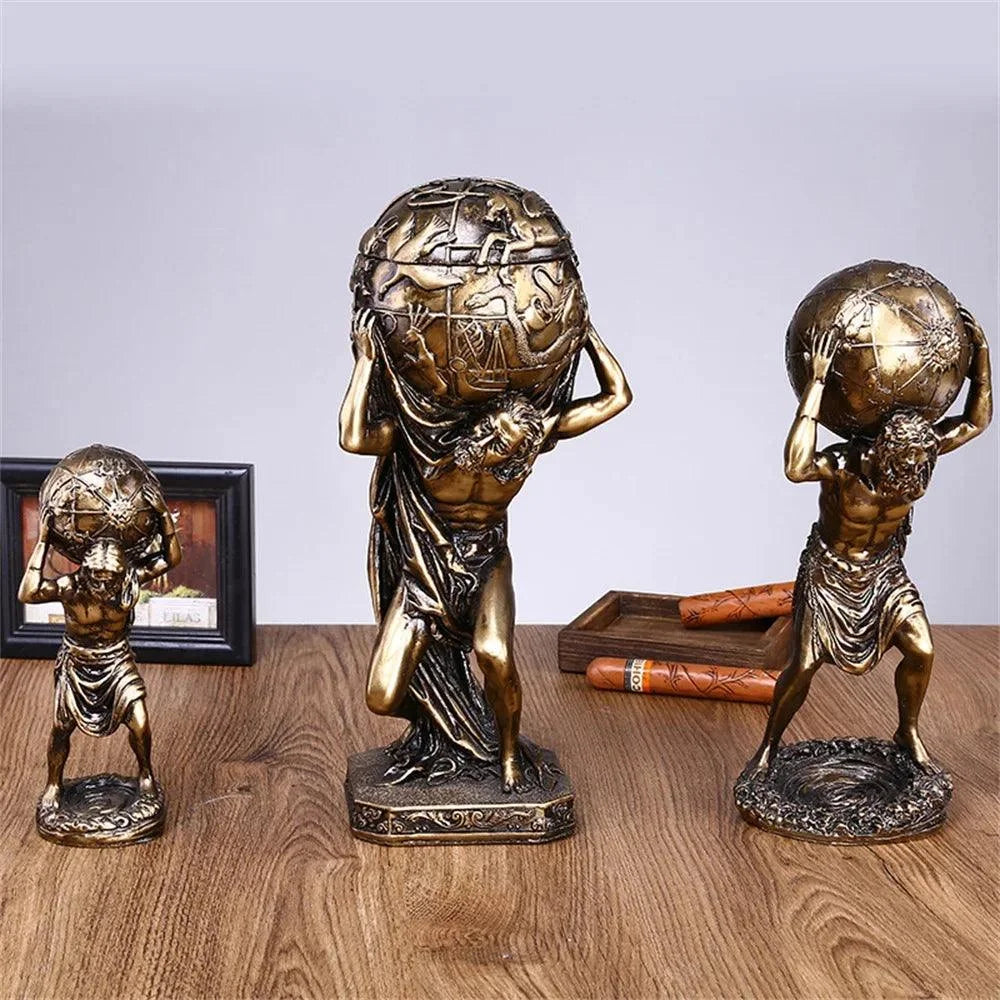Vintage Greek Atlas Resin Sculpture