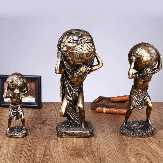 Vintage Greek Atlas Resin Sculpture