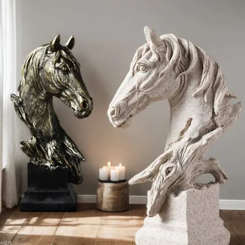 29.5cm Vintage Resin Horse Head Sculpture