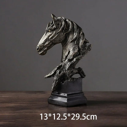 29.5cm Vintage Resin Horse Head Sculpture – view 6