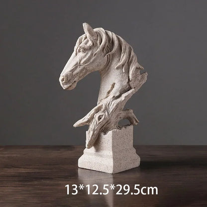 29.5cm Vintage Resin Horse Head Sculpture – view 7