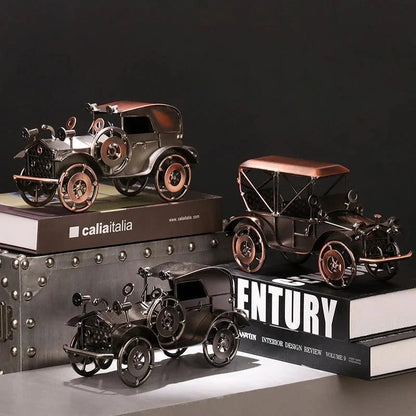 Vintage Metal Classic Car Sculpture