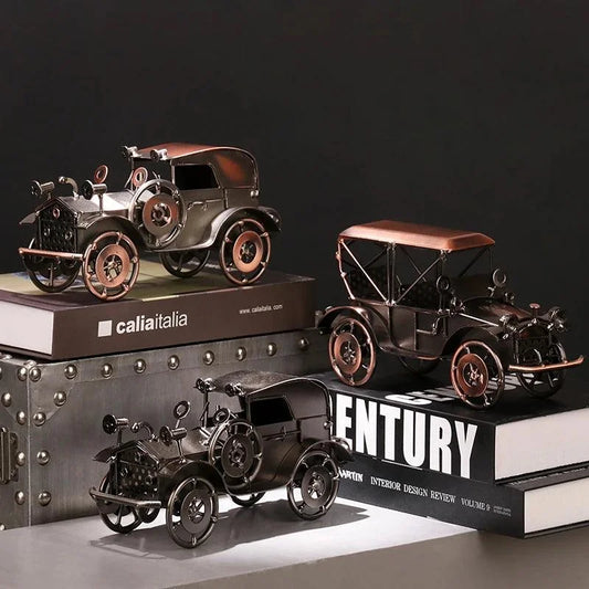 Vintage Metal Classic Car Sculpture