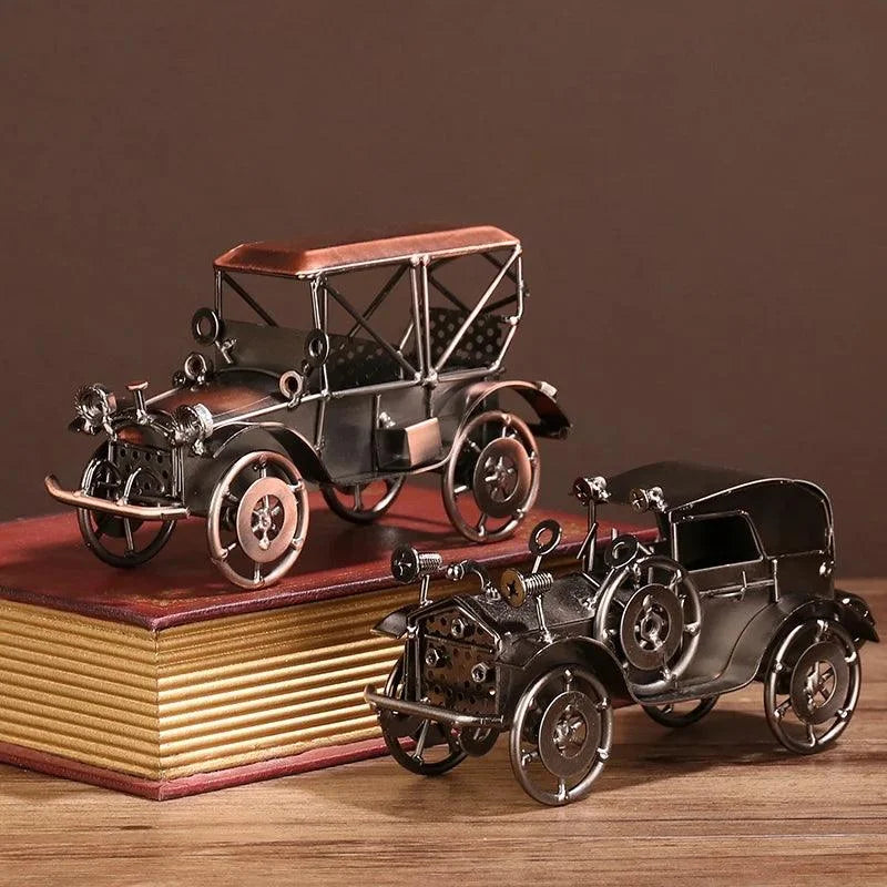 Vintage Metal Classic Car Sculpture – view 3