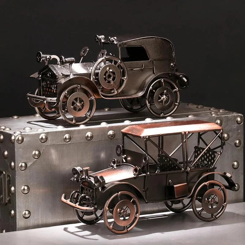 Vintage Metal Classic Car Sculpture – view 4
