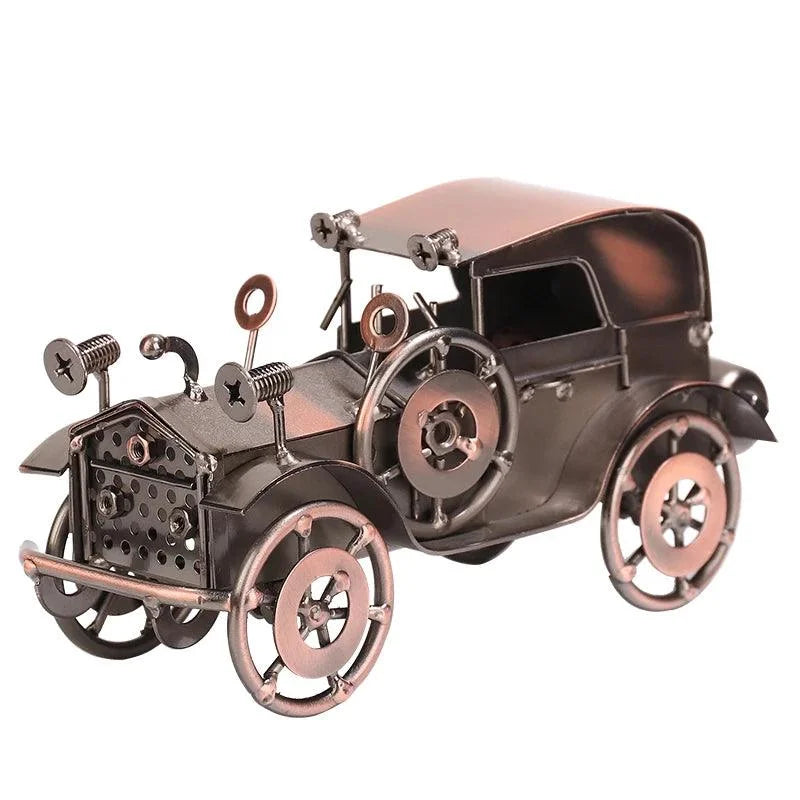 Vintage Metal Classic Car Sculpture – view 6