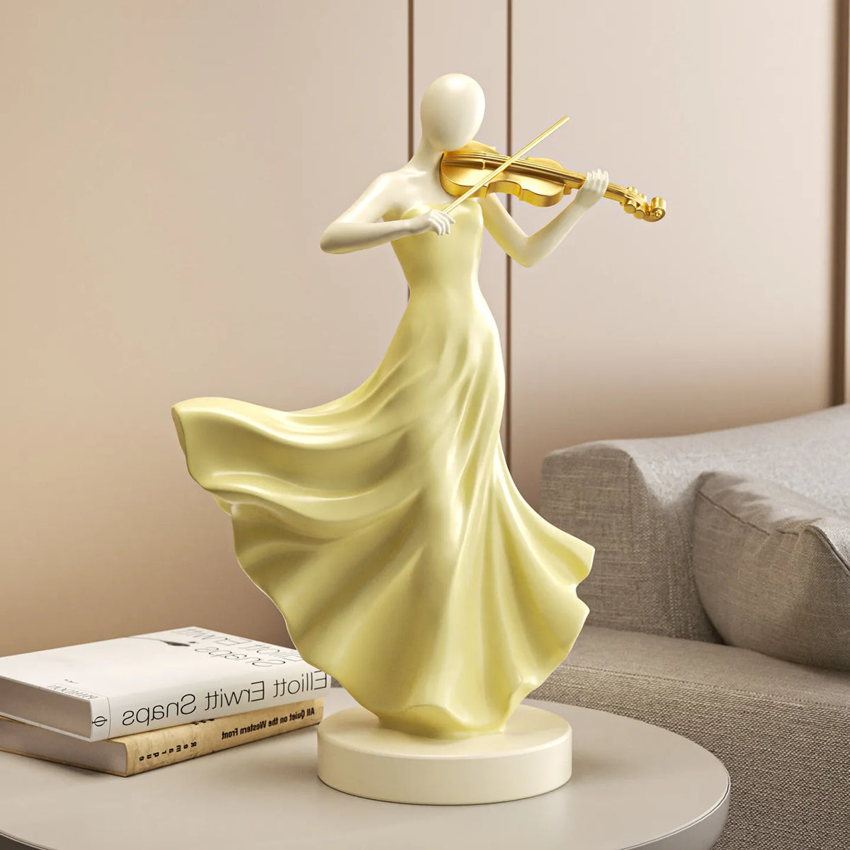 Hand-Painted Violinist Resin Sculpture – 3 Colours – view 6