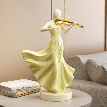 Hand-Painted Violinist Resin Sculpture – 3 Colours – view 6