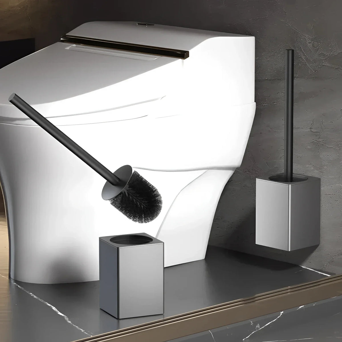 Wall-Mounted Toilet Brush with Aluminium Holder – view 3
