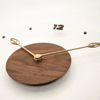 Walnut & Acrylic Silent Wall Clock – 30cm or 35cm – view 4