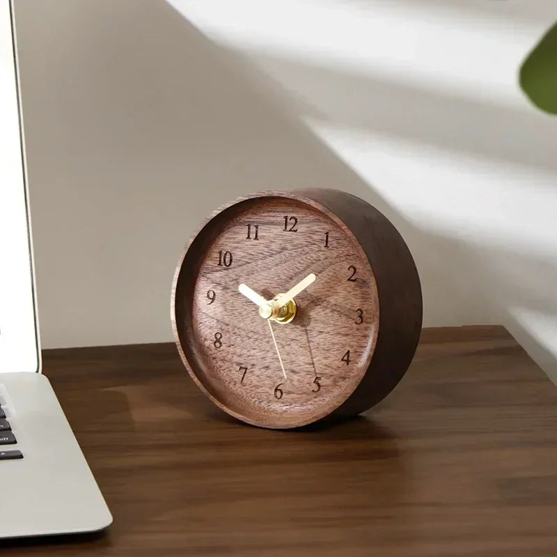 11cm Black Walnut Desk Clock with Alarm – view 2