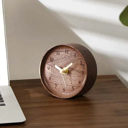 11cm Black Walnut Desk Clock with Alarm – view 2