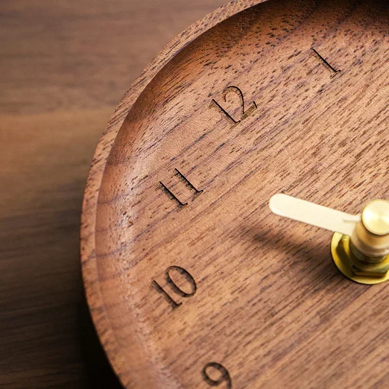 11cm Black Walnut Desk Clock with Alarm – view 5