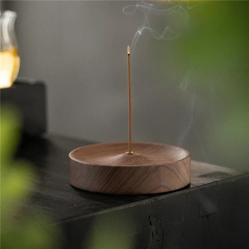 9cm Black Walnut Incense Holder with Ash Catcher – view 5