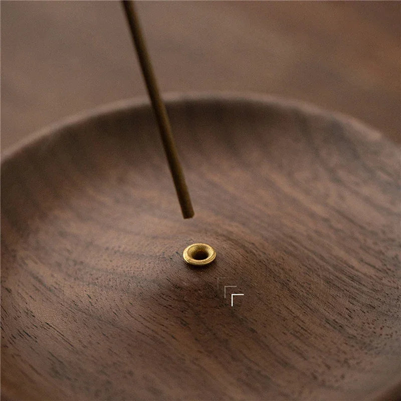 9cm Black Walnut Incense Holder with Ash Catcher – view 7
