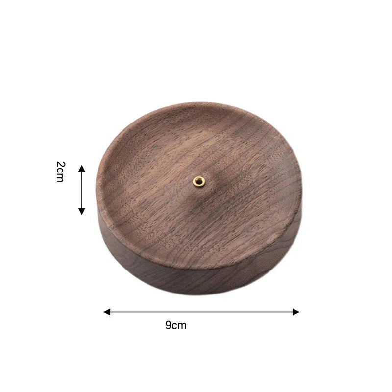 9cm Black Walnut Incense Holder with Ash Catcher – view 14