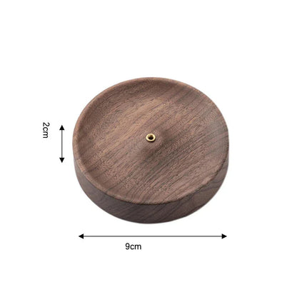 9cm Black Walnut Incense Holder with Ash Catcher – view 14
