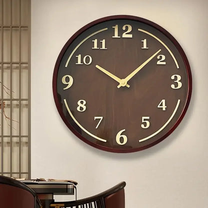 30cm Solid Walnut Silent Quartz Wall Clock – view 2
