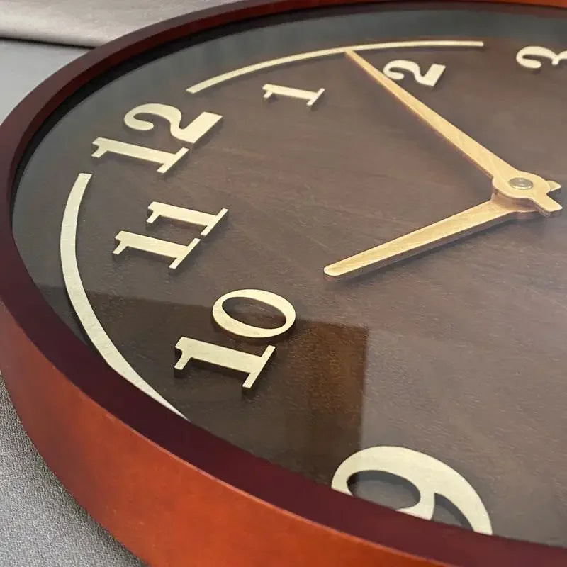 30cm Solid Walnut Silent Quartz Wall Clock – view 5