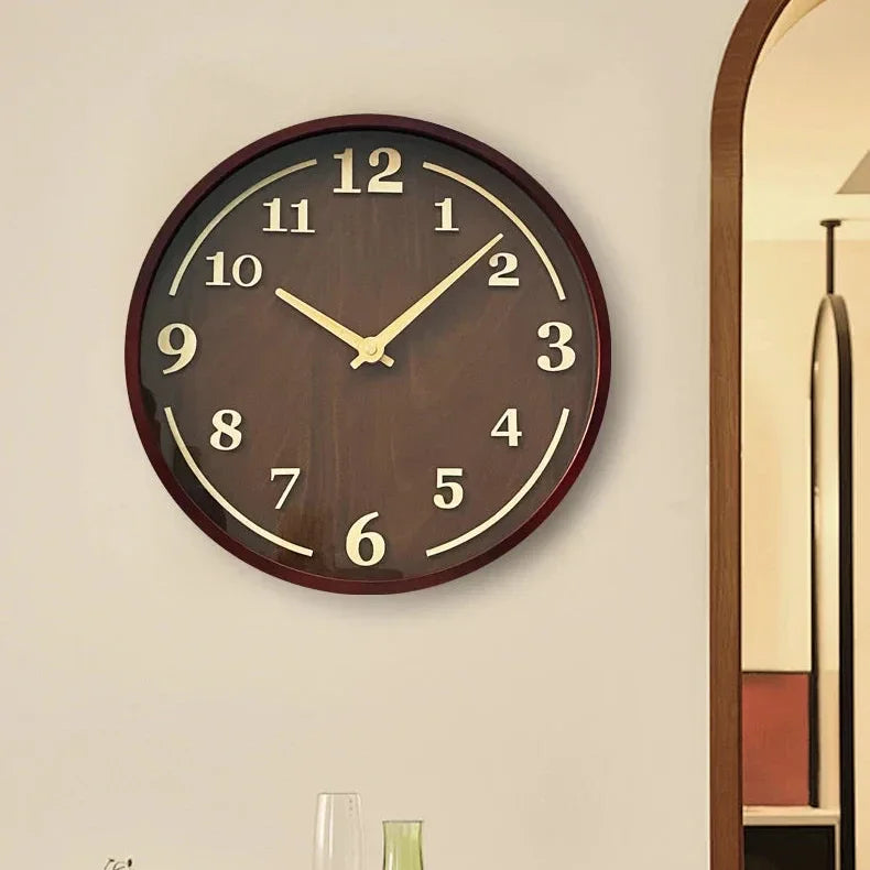 30cm Solid Walnut Silent Quartz Wall Clock – view 7