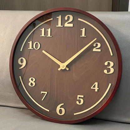 30cm Solid Walnut Silent Quartz Wall Clock – view 9