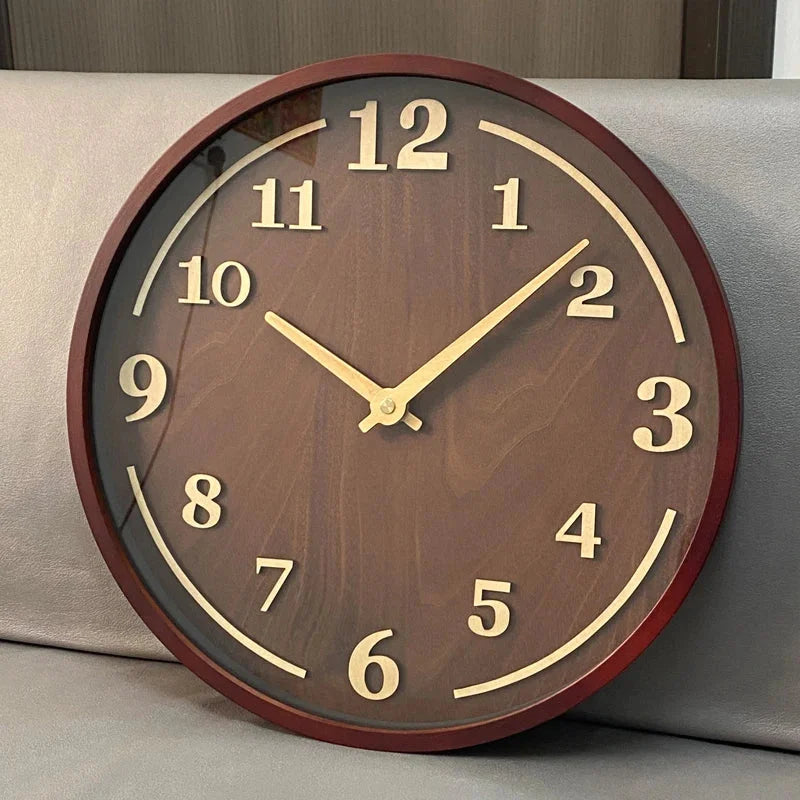 30cm Solid Walnut Silent Quartz Wall Clock – view 12