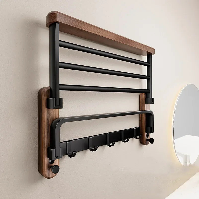 Walnut Wood Bathroom Accessory Collection