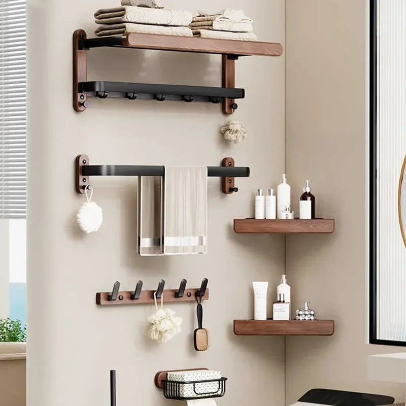 Walnut Wood Bathroom Accessory Collection – view 2