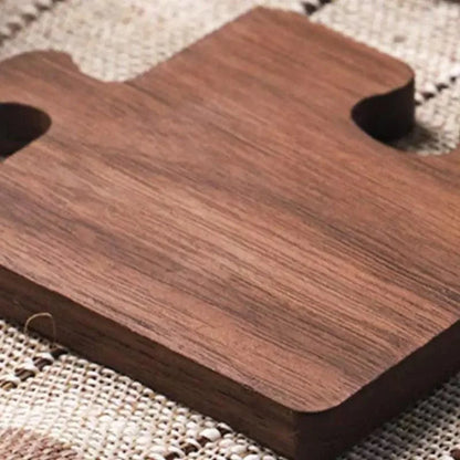 Walnut wood trivet and coaster set – view 7