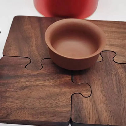 Walnut wood trivet and coaster set – view 10