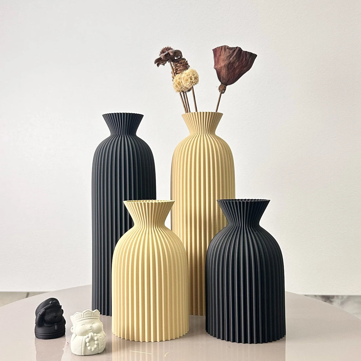 2-Piece Wavy Decorative Vase Set – 5 Colours – view 3