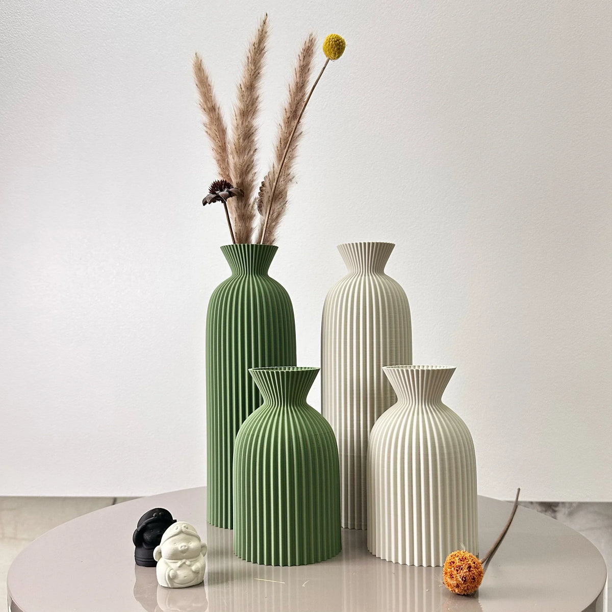 2-Piece Wavy Decorative Vase Set – 5 Colours – view 4