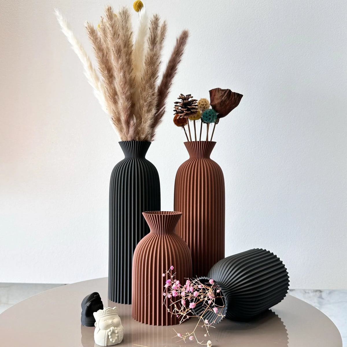 2-Piece Wavy Decorative Vase Set – 5 Colours – view 6