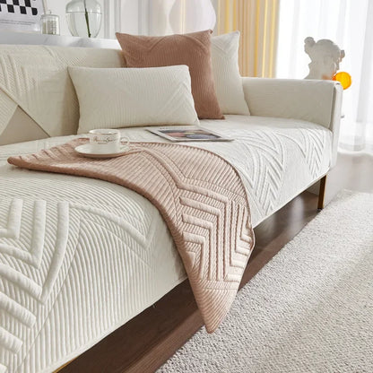 White 500gsm Padded Non-Slip Sofa Protector