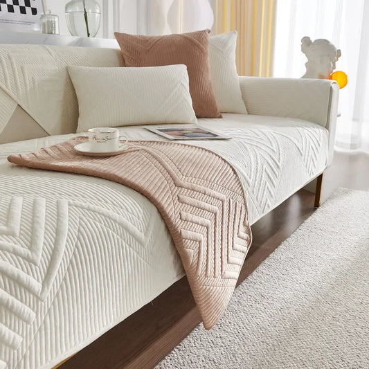 White 500gsm Padded Non-Slip Sofa Protector