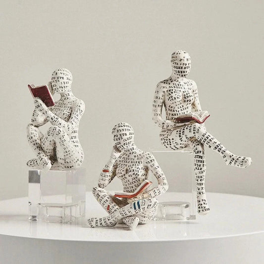 White Abstract Resin Sculpture Collection