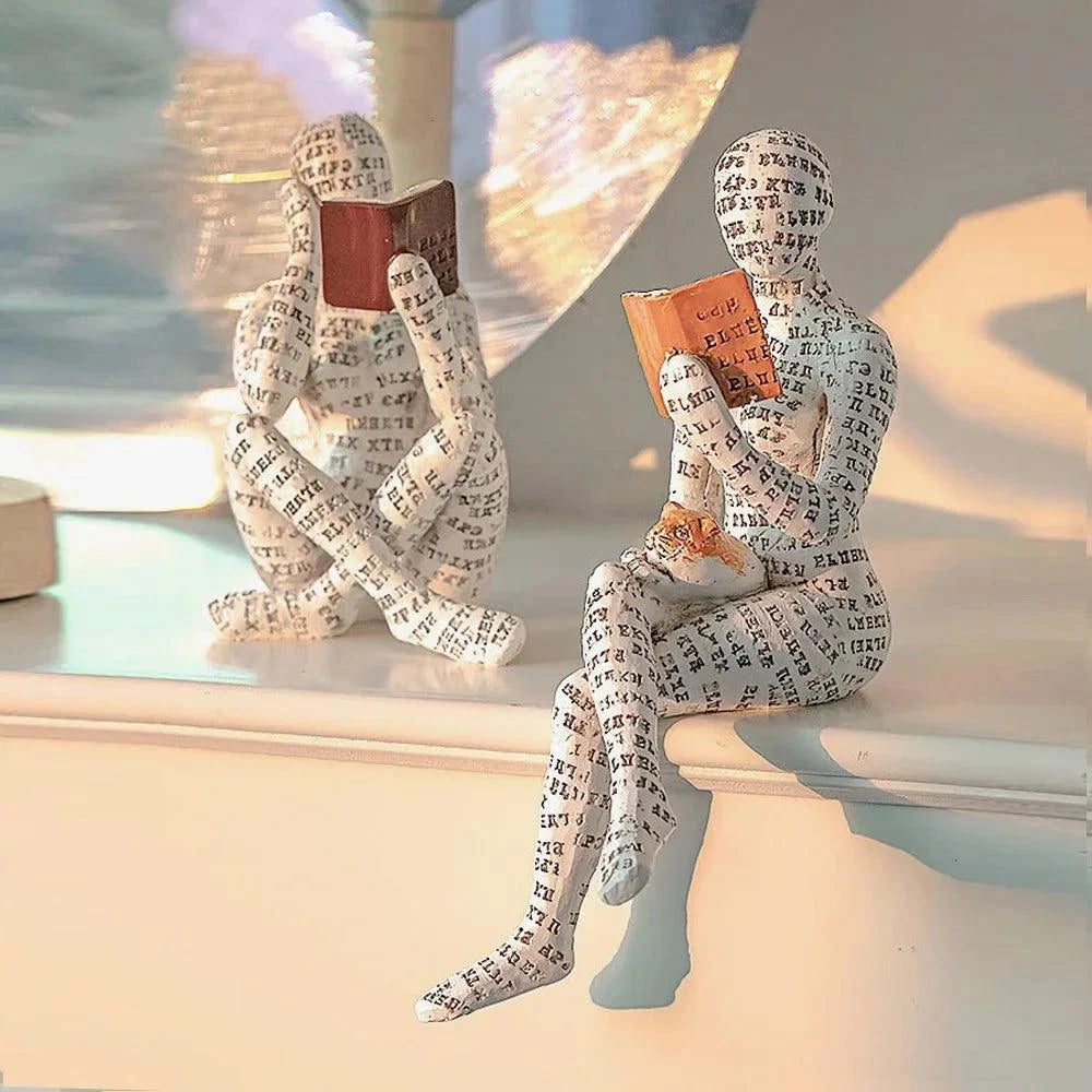 White Abstract Resin Sculpture Collection – view 2