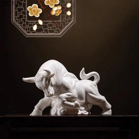 White Bull Resin Figurine