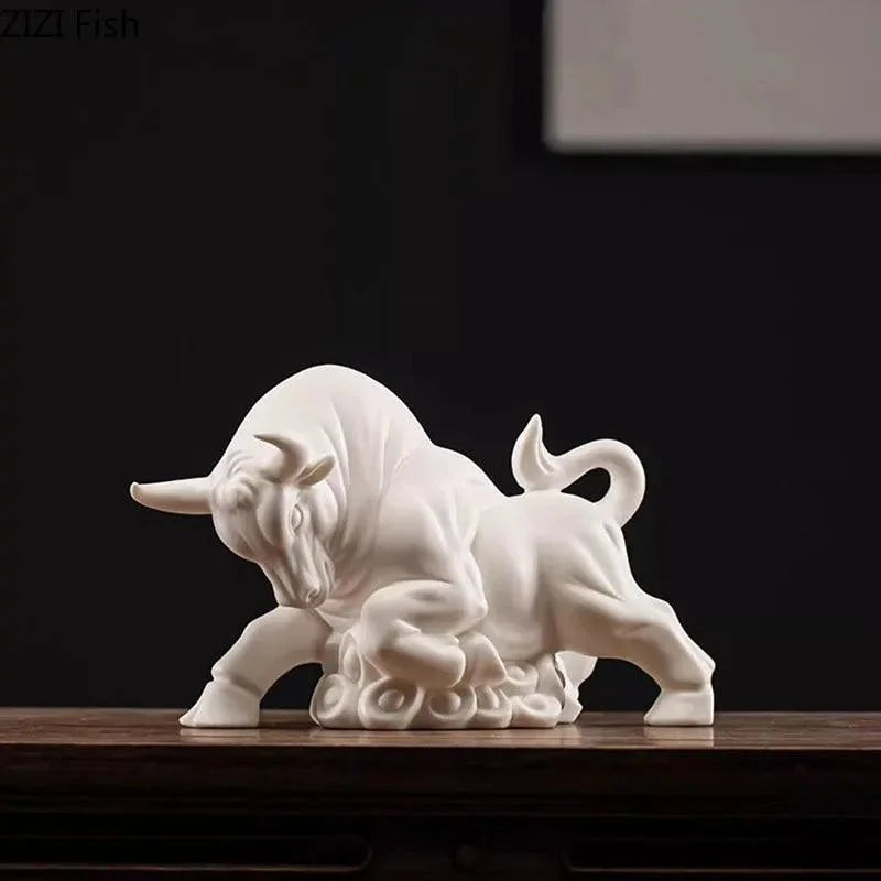 White Bull Resin Figurine – view 4