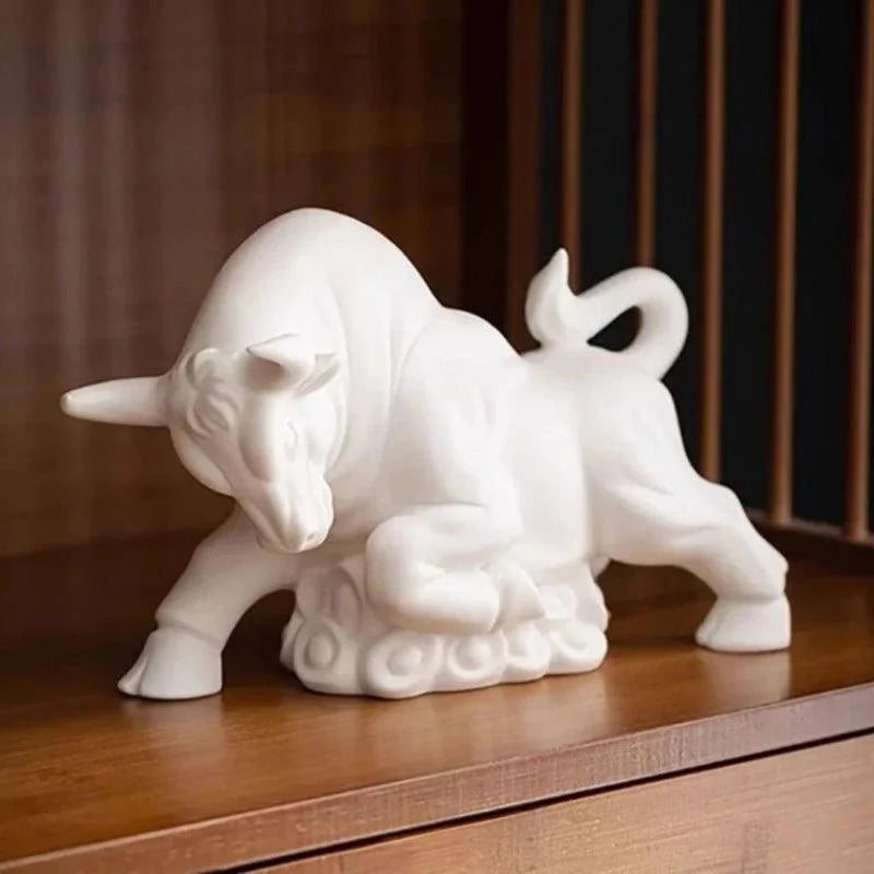 White Bull Resin Figurine – view 5