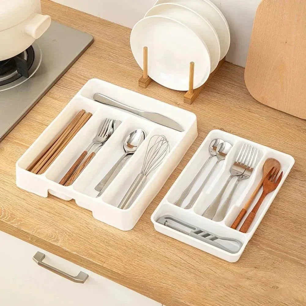 White Cutlery Drawer Organiser – 2 Sizes – view 3