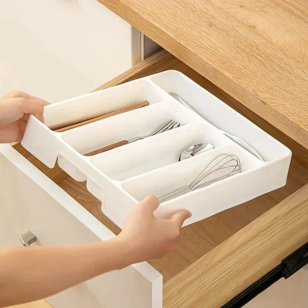 White Cutlery Drawer Organiser – 2 Sizes – view 4