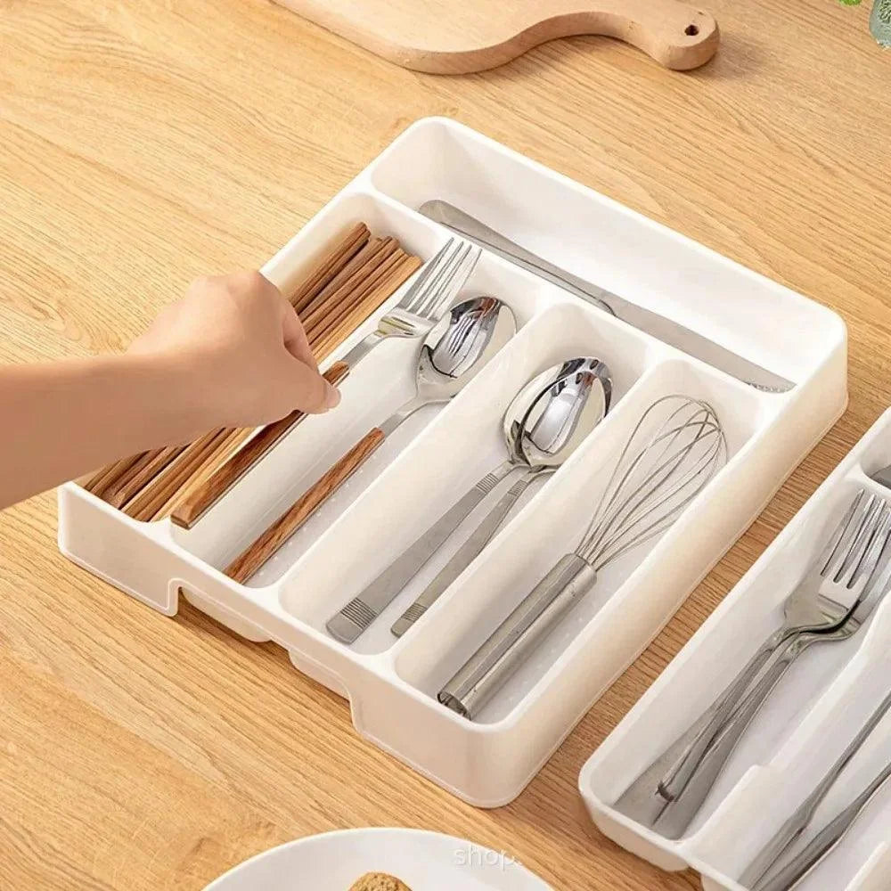White Cutlery Drawer Organiser – 2 Sizes – view 5