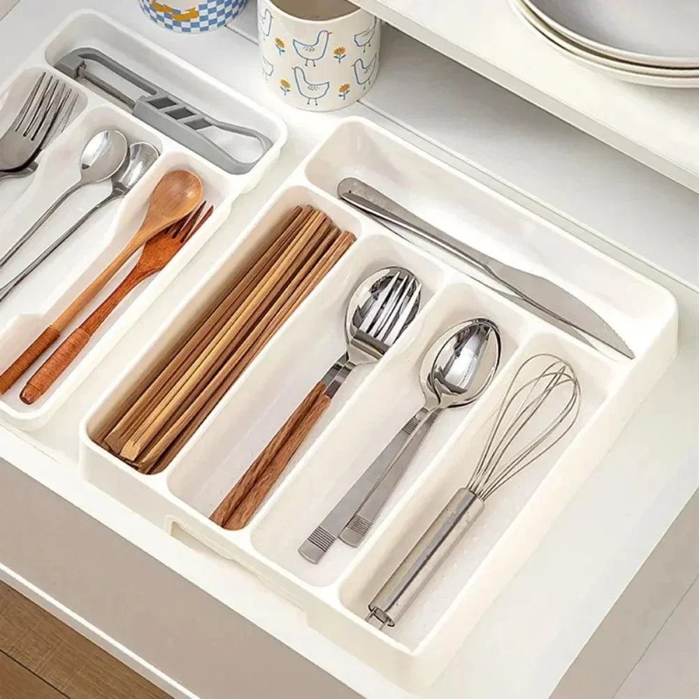 White Cutlery Drawer Organiser – 2 Sizes – view 6
