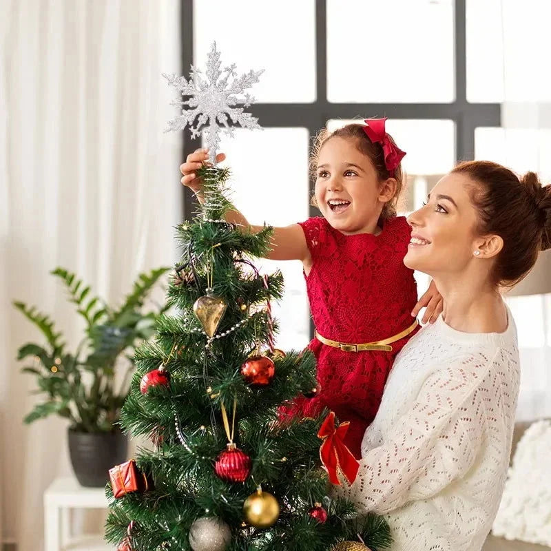 White Glitter Christmas Tree Topper Star – view 2