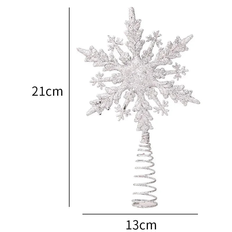 White Glitter Christmas Tree Topper Star – view 3