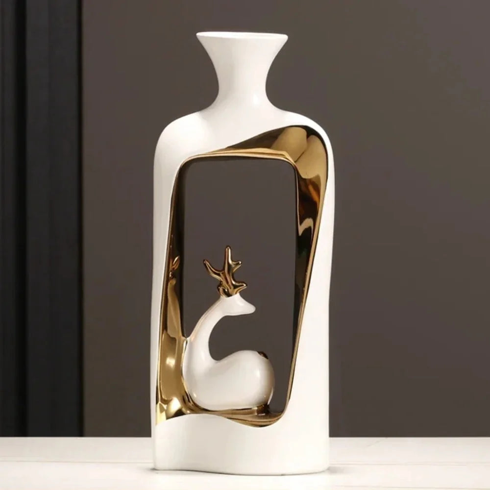 White Modern Ceramic Vase – Design A or B – view 2