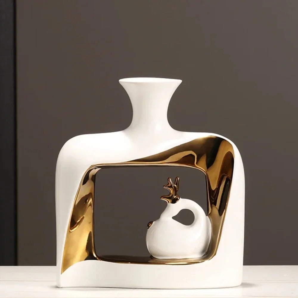 White Modern Ceramic Vase – Design A or B – view 3