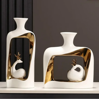 White Modern Ceramic Vase – Design A or B – view 5
